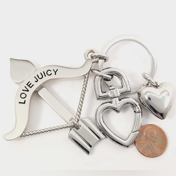 Juicy Couture Silver/ Pink Tone 🩷 Bow And Arrow Keychain - Picture 4 of 5